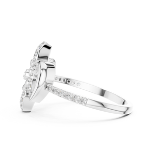 Ensemble de bagues en diamant cultivé en laboratoire IMPERIAL FLOWER, or blanc 18 carats plaqué rhodium, style minimaliste pour femmes, fiançailles, mariage, fête - Product Image 3