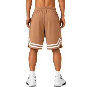 Pantalones Cortos de Baloncesto para Hombre en Color Camel y Blanco, con Logotipo Personalizado, para Entrenamiento Atlético, Gimnasio, Deportes, Malla Transpirable, Secado Rápido, Alto Rendimiento - Product Image 2