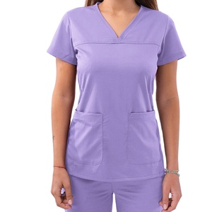 High Quality Women Scrub <b>Tops</b> Cotton Polyester Spandex Fashionable Medical Uniforms Stylish Healthcare Workers Women Scrub <b>Tops</b> - Product Image 3