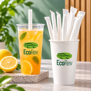 Pajitas de Papel Biodegradables ECOREV de 200 mm, 8 mm de Diámetro Interior, Estilo Minimalista para Regalos - Product Image 3