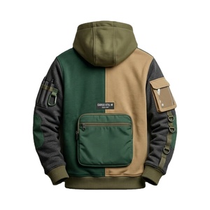 Sudaderas con capucha personalizadas para hombre, estilo vintage, con cremallera, de poliéster/algodón grueso, con letras bordadas y estampado digital, para invierno. - Product Image 3