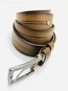 Cinturones de Cuero 100% Originales y Duraderos con Hebilla, Cinturón Ligero y Ecológico Hecho a Mano con Piel de Animal Real, Cinturón para Hombre de Estilo Formal - Product Image 4
