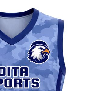 Light Blue <b>Navy</b> Basketball Jersey for Men Sleeveless Sports Uniform Moisture Wicking Athletic Team Practice Game Wear Apparel - Product Image 6