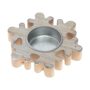 Wooden Snowflake <b>Tealight</b> Candle Holder Rustic Christmas Table Decor Handmade Home Decoration - Product Image 5