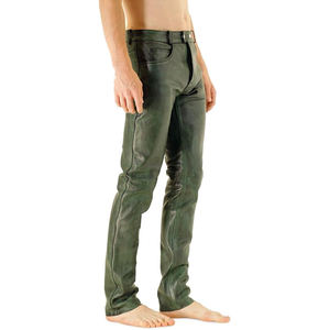 Pantalones de Cuero para Hombre, Corte Regular, Ligeros, de Lona, Cintura Media, Duraderos y Cómodos para Uso Casual y Conjuntos Diarios - Product Image 5