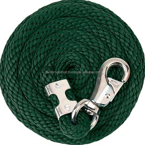 Custom Wholesale Durable <b>Nylon</b> Polyester Horse Racing Halter Lead <b>Rope</b> Rein Set with Nickel Plated Brass Snap Hook - Product Image 1