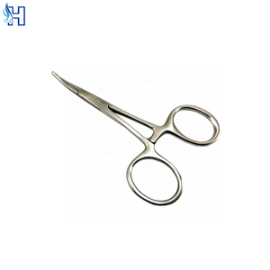 Pinces hémostatiques chirurgicales jetables en acier inoxydable, 2 pièces, 5 pouces, avec poignée verrouillable, porte-aiguille manuel droit et courbé - Product Image 1