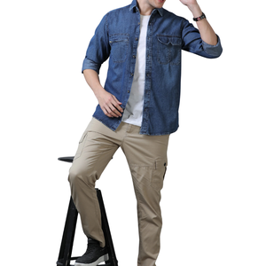 Camisa Vaquera de Algodón para Hombre, Tela Vaquera Cómoda, Venta al por Mayor, Personalizable - Product Image 4