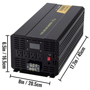 Inverter per Auto 5000W Onda Sinusoidale Pura da DC 12V a AC 120V con Display LCD e Porta USB Uscita 60Hz - Product Image 2