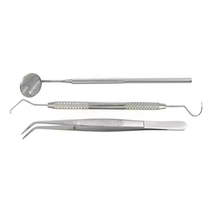 Kit d'examen dentaire en acier inoxydable pour usage professionnel : miroir de blanchiment dentaire, détartreur, pinces, instruments chirurgicaux de base - Product Image 4