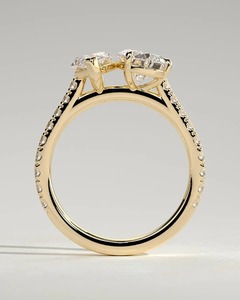Anillo de compromiso Zenavelle con diamantes cultivados en laboratorio, corte marquesa y pera, estilo Toi et Moi, certificado IGI - Product Image 2