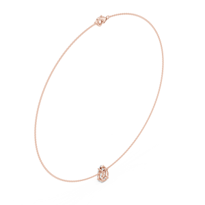 Collier pendentif solitaire en or rose avec diamant de laboratoire taille poire pour femme |   Chaîne de diamants élégante et minimaliste, cadeau - Product Image 2
