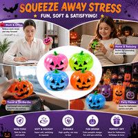 Nouveau jouet anti-stress transfrontalier en caoutchouc, en forme de tête de citrouille d'Halloween, à thème bonbons au malt, multicolore, surface lisse