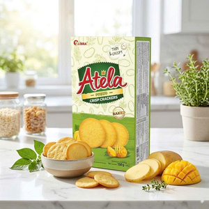 แครกเกอร์มันฝรั่งอบกรอบผสมผัก 150 กรัม ขนมเพื่อสุขภาพ ราคาโรงงาน รับผลิตแบบ OEM ODM - Product Image 1