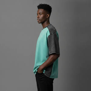 Camiseta de hombre de calidad premium, corte holgado, 2 colores, lavado ácido, 100% algodón, manga corta, cómoda, estilo urbano, hip hop. - Product Image 6