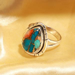 Spiny Oyster Copper <b>Turquoise</b> Gemstone 925 Sterling Silver Solid Women <b>Ring</b> Jewelry Handmade Statement Promise <b>Ring</b> Jewelry - Product Image 3