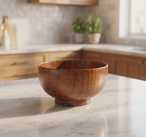 Bol élégant en bois naturel fait main, plat de service pour fêtes, centre de table décoratif, support pour fruits, salades et collations, décoration intérieure - Product Image 4