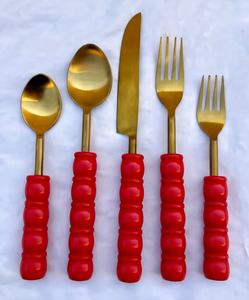 <b>Hot</b> Selling Flatware Set Swirled Resin Handle Home decor <b>18</b>/8 Stainless Steel Cutlery Set Kitchenware Dinnerware Accessories - Product Image 1