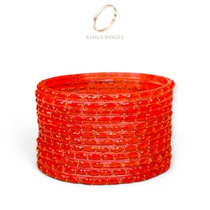 Pulseras de Perlas de Cristal Naranja Premium Chapadas en Oro de Cachemira de Alta Calidad para Bodas de Mujeres a Precio de Mayoreo - Product Image 3