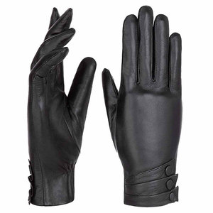High-Level Women Casual <b>Thin</b> Fashion Plain Style Durable Four Seasons Leather Dressing <b>Gloves</b> for Outdoor - Product Image 1