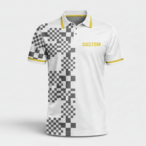 Camiseta de polo de pickleball para hombre con estampado personalizado, de secado rápido, transpirable, elástica en 4 direcciones, con ribete en contraste, manga corta, ropa deportiva OEM ODM - Product Image 2