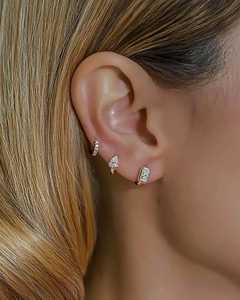 Lab Grown 0.51CT Pear Cut Diamond Huggie <b>Hoop</b> <b>Earrings</b> with 14K <b>Solid</b> Gold Jewelry Engagement Charm Gift For Partners - Product Image 6