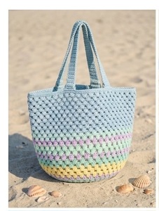 Sac fourre-tout vintage au crochet avec broderie, couleur unie, ouverture supérieure, doublure en coton, sac à main d'été pour femme - Product Image 5
