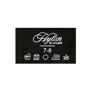Etiquetas de damasco tejidas personalizadas de primera calidad, cosidas, con corte fusible y borde láser, lavables para prendas con logotipo de marca - Product Image 1