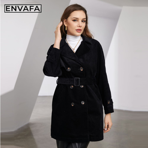 Cappotto Trench <span class=keywords><strong>in</strong></span> <span class=keywords><strong>Velluto</strong></span> <span class=keywords><strong>a</strong></span> <span class=keywords><strong>Coste</strong></span> Doppiopetto Lungo con Cintura, Collo Risvoltato, <span class=keywords><strong>Giacca</strong></span> Antivento Autunnale Primaverile, Soprabito da <span class=keywords><strong>Donna</strong></span> - Product Image 4