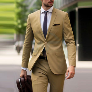 Costumes formels de qualité supérieure pour hommes, coupe ajustée, ensemble blazer et pantalon, look élégant, vêtements sur mesure, vente en gros - Product Image 2