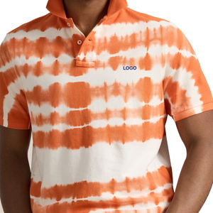 Camiseta de punto tie-dye para hombre, marca privada OEM, corte clásico, cuello acanalado, transpirable, de secado rápido, manga corta, informal - Product Image 5