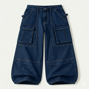 Pantalones Vaqueros Anchos Personalizables de Lavado Claro, Estilo Cargo, con Múltiples Bolsillos, Ropa Urbana de Moda Oversize - ¡Gran Venta! - Product Image 5