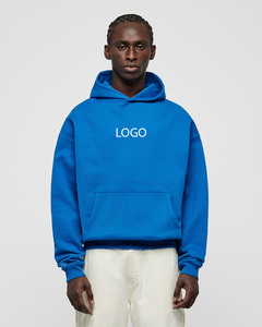 Sudaderas con Capucha de Forro Polar Azul Cobalto al por Mayor, de Algodón de Alto GSM, Lisas, para Moda Urbana, Fabricante de Ropa con Logotipo Personalizado - Product Image 2