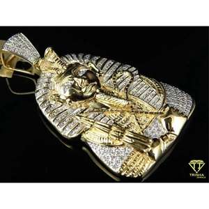 Colgante de Cabeza de Faraón de Alto Brillo con Diamantes Cultivados en Laboratorio VVS en Plata de Ley 925 de Primera Calidad - Product Image 4