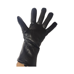 Leather <b>Gloves</b> Wrist Length Black Unlined Thermal Plain Style Winter Daily Use - Product Image 4