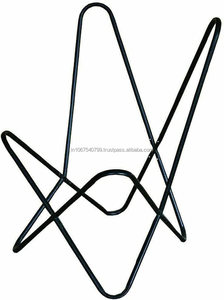 Leather Butterfly Living Room Decorative Dinning <b>Chair</b> Lounge <b>Chair</b> Dark Handmade with Powder Coated <b>Folding</b> Black Iron Frame - Product Image 5