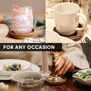 Wholesale Set of 4 Wooden <b>Coasters</b> for <b>Drinks</b> Natural Wood <b>Drink</b> <b>Coasters</b> Set with Holder for Home Decor - Product Image 3