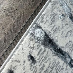 Penina Area di lusso tappeto disegno astratto con cerchi d'argento su sfondo grigio Set di 3 - Product Image 6