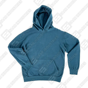 Unisex Teal Blue Hoodie Classic Solid Color Minimalist Streetwear Pullover 100% Cotton Fleece Loose Fit <b>Hip</b> Hop Everyday Comfort - Product Image 4