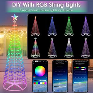 2.1M Smart LED Outdoor Christmas Tree Lighted with IP44 Waterproof <b>Timer</b> Remote Control App-2nd Generation Christmas <b>Lights</b> - Product Image 2