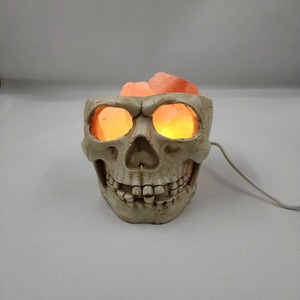 Lampe de nuit USB à intensité variable avec motif de crâne, lampe en sel de cristal de l'Himalaya, forme solide, raffinée au Pakistan, emballage en sachet/bouteille - Product Image 2