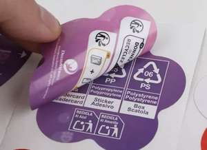 Op maat gemaakte bedrukte vouwbare peel-and-resal multi-layer label met dubbelzijdige kleeflaag van PVC, meerlaags etiket sticker - Product Image 5