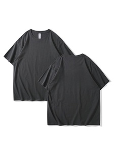 เสื้อยืดผ้าฝ้ายคุณภาพสูง เสื้อยืดโอเวอร์ไซส์เรียบๆ แบบสั่งทำ เสื้อยืดลายเรียบขายดี เสื้อยืดคอกลมลำลอง ผ้าเจอร์ซีย์ถัก - Product Image 1