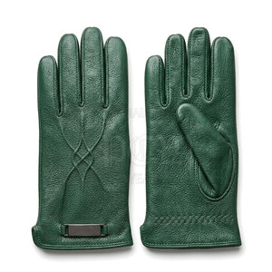 Gants d'hiver en cuir pour homme, best-seller, en cuir véritable souple, compatibles écran tactile, doublure en laine, durables, confortables, coupe élégante - Product Image 4