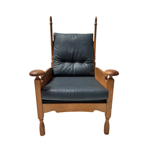 Sillón de Madera Maciza para Descanso con Asiento Tapizado Acolchado para Hotel, Villa, Sala de Estar, Muebles de Calidad de Exportación - Product Image 1