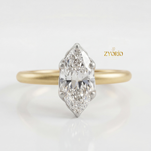 <b>Silver</b> Plated Marquise Cut Lab Grown Diamond Engagement <b>Ring</b> Luxury <b>Solitaire</b> Wedding <b>Ring</b> Women High Quality Fine Party VVS2 - Product Image 6