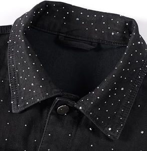 Premium Quality Comfortable Men's <b>Rhinestone</b> <b>Jacket</b> With Custom Logo Breathable & Eco-friendly Canvas Fabric Denim <b>Jacket</b> - Product Image 2