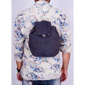 Sac à dos unisexe en chanvre, style naturel artisanal, léger, fermeture éclair, sangle réglable, confortable, respirant, durable, 16L - Product Image 5