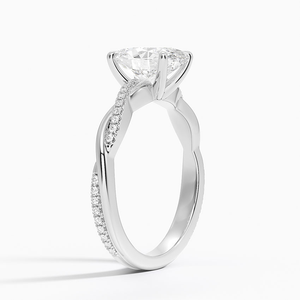 Twist Band <b>Oval</b> Cut <b>Moissanite</b> Diamonds 925 Sterling Silver For Women Classic Wedding <b>Ring</b> - Product Image 2