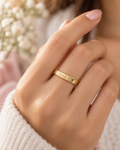 Bague signet en or massif 14 carats avec incrustation de diamants et bande en argent sterling pour cadeau de mariage ou de fête - Product Image 2